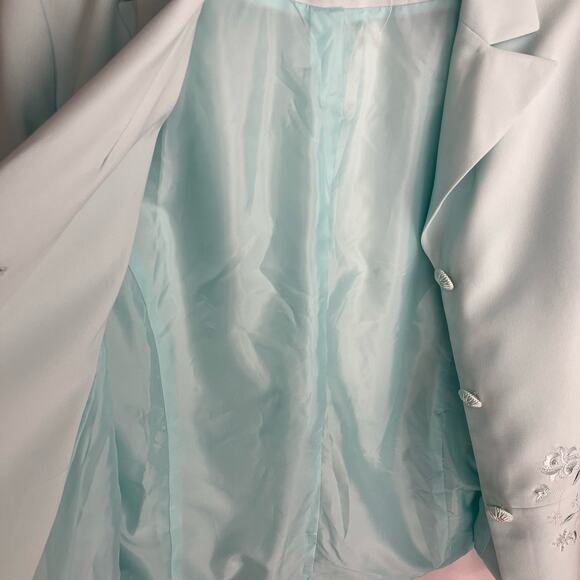 NWOT Nipon Boutique Mint Embroidered Waist Floral Single Breasted Blazer Sz 20w - Picture 5 of 9